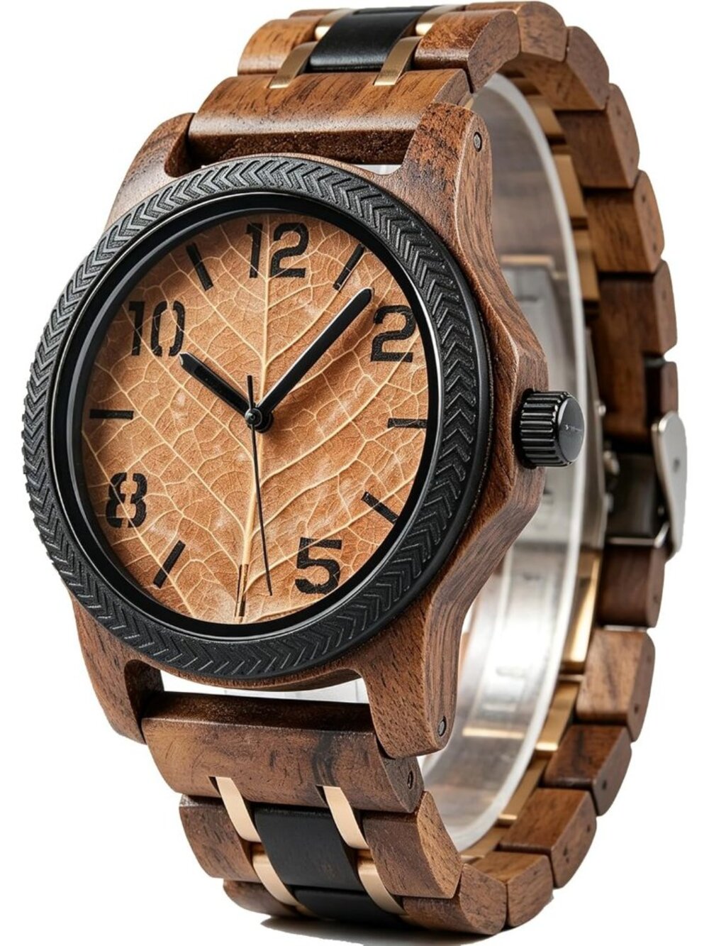 Men's Brown Natural Japanese Quartz Minimalist Style Unique Real Wooden Watch